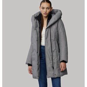 Soia & Kyo Women's Camelia Coat Jacket Size S Gray Goose Down Wool Zip Up Parka
